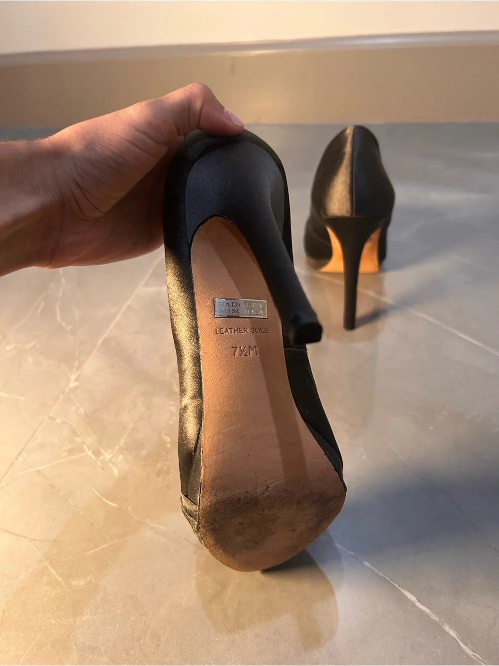 Badgley Mischka Satin Jewel high heels